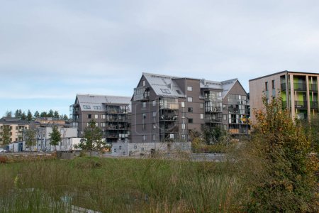 Foto de 6 de octubre de 2023. Zona de Kronandalen en Lulea, Norrbotten Suecia. La zona será la zona residencial más nueva y grande de Lulea. En este momento es durante la construcción. - Imagen libre de derechos