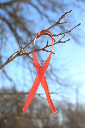 Foto de Símbolo de solidaridad con las personas seropositivas y las que viven con el sida - Imagen libre de derechos