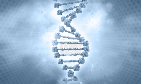 Foto de ADN humano con antecedentes científicos. ilustración 3d - Imagen libre de derechos