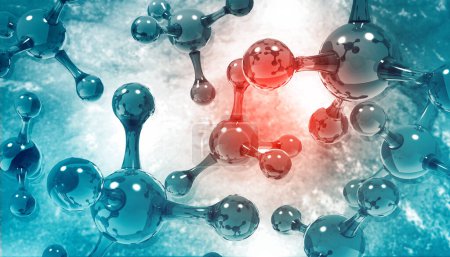 Téléchargez les photos : Atom Molecules sur fond de sicience. Illustration 3d - en image libre de droit