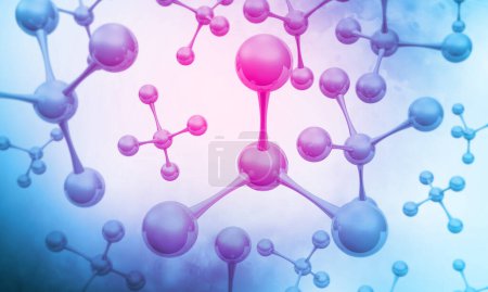 Foto de Modelo de molécula abstracta. ilustración 3d - Imagen libre de derechos