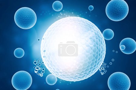 Photo for Human cells with science background. 3d render - Royalty Free Image
