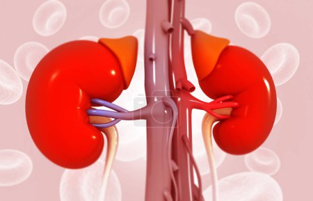 Photo for Human kidney anatomy. 3d render - Royalty Free Image