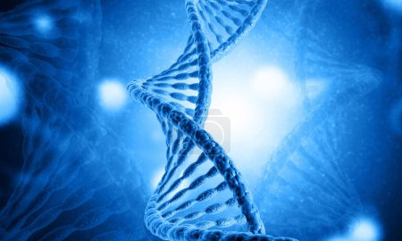 Photo for DNA strands on science background. 3d illusation - Royalty Free Image