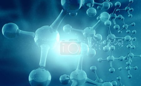 Foto de Molécula o átomo sobre fondo científico. ilustración 3d - Imagen libre de derechos