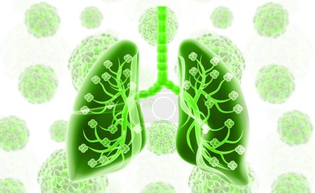 Photo for Healthy human lungs on abstract color background. 3d illustration - Royalty Free Image