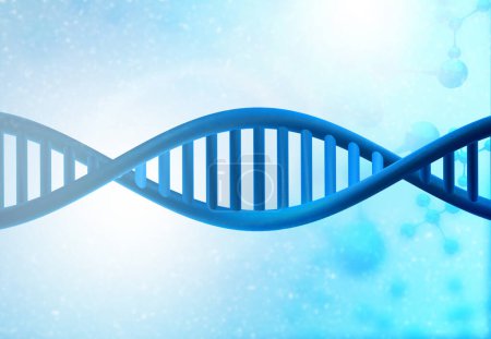 Téléchargez les photos : Brins d'ADN sur fond scientifique. Illustration 3d - en image libre de droit