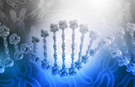 Photo for DNA strands on science background. 3d illusation - Royalty Free Image