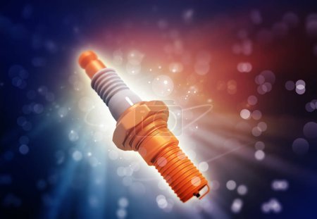 Photo for Spark plug on abstract background. 3d illustration - Royalty Free Image