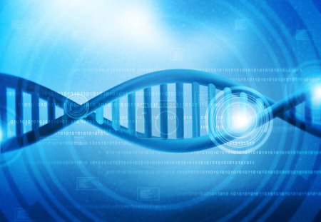 Photo for DNA with scientific background. 3d render - Royalty Free Image
