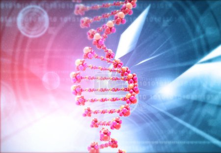 Foto de ADN con antecedentes científicos. 3d renderizar - Imagen libre de derechos