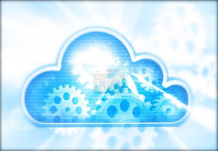 Photo for Cloud computing concept on futuristic technology background. 3d illustration - Royalty Free Image
