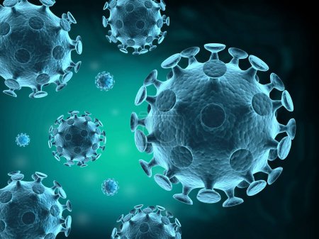 Photo for 3d rendering of viruses background - Royalty Free Image