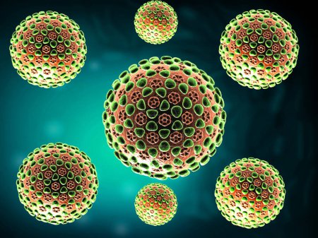 Téléchargez les photos : Virus de rendu 3d, fond abstrait de bactéries. Illustration 3d - en image libre de droit