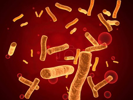 Photo for 3d rendering virus, bacteria abstract background. 3d illustration - Royalty Free Image