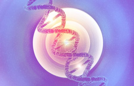 Foto de Moléculas de ADN en el fondo médico. ilustración 3d - Imagen libre de derechos