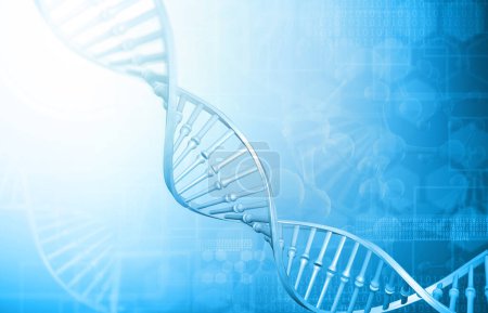 Téléchargez les photos : Structure de l'ADN sur fond de science. Illustration 3d - en image libre de droit
