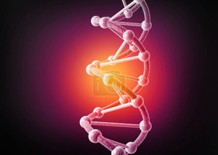 Foto de ADN sobre fondo abstracto de la ciencia. Ilustración 3D - Imagen libre de derechos