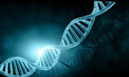 Foto de ADN humano con antecedentes científicos. ilustración 3d - Imagen libre de derechos