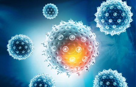 Photo for Virus cells abstract background. 3d illustration - Royalty Free Image