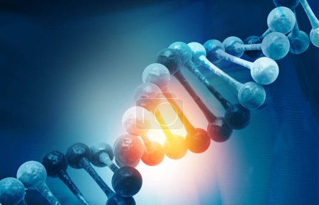 Téléchargez les photos : Molécule d'ADN sur la science, fond biochimique. Illustration 3d - en image libre de droit