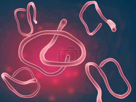 Foto de Virus del Ébola en base científica. ilustración 3d - Imagen libre de derechos