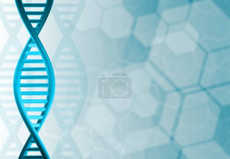 Photo for DNA strands on science background. 3d illustration - Royalty Free Image