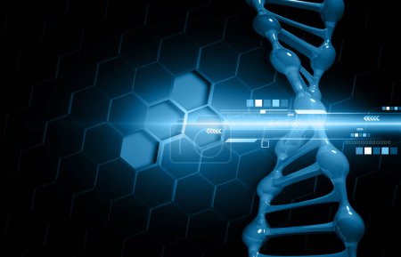 Photo for DNA on scientific background. 3d illustration - Royalty Free Image