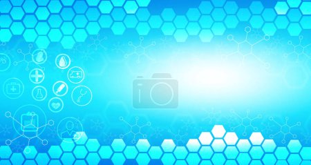 Photo for Abstract medicine and science concept background with medical icons. Digital illustration - Royalty Free Image