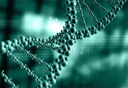 Téléchargez les photos : Des molécules d'ADN sur le beau fond scientifique. Biotechnologie cocnept. Illustration 3d - en image libre de droit
