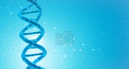 Foto de ADN en el fondo científico. ilustración 3d - Imagen libre de derechos
