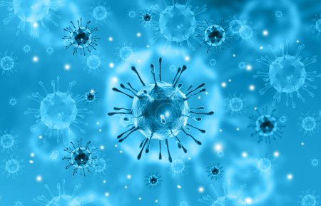 Téléchargez les photos : Virus bactéries cellules fond. Illustration 3d - en image libre de droit