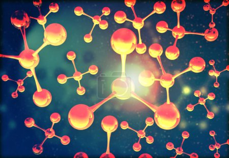 Foto de Molécula o átomo, base científica abstracta. ilustración 3d - Imagen libre de derechos