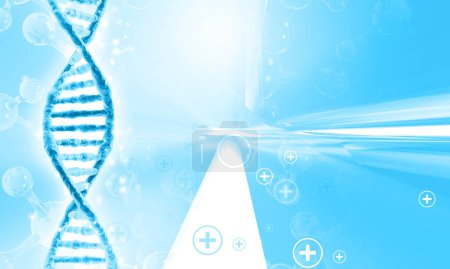 Photo for DNA on scientific  background. 3d illustration - Royalty Free Image