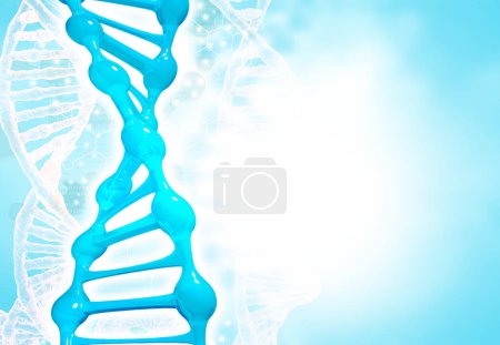 Foto de ADN en el fondo científico. ilustración 3d - Imagen libre de derechos