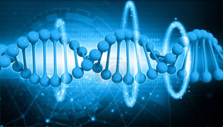 Téléchargez les photos : ADN sur fond scientifique. Illustration 3d - en image libre de droit