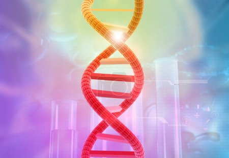 Téléchargez les photos : ADN sur fond scientifique. Illustration 3d - en image libre de droit