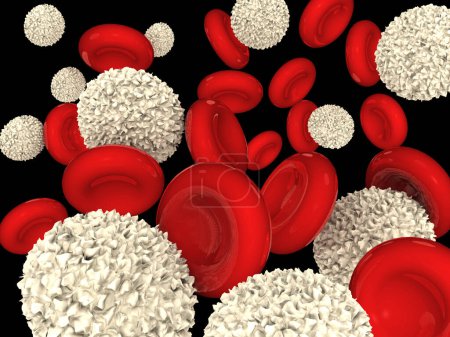Photo for Red blood cells, virus,bacteria on medical background. 3d illustration - Royalty Free Image