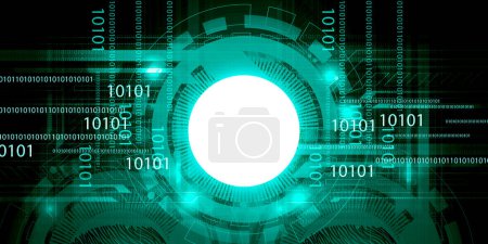 Photo for Abstract technology background. tech elements with binary cods. Digital illustration - Royalty Free Image