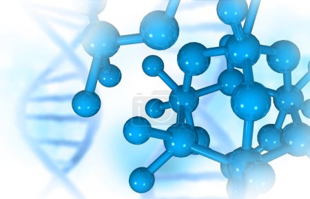 Photo for Molecules on scientific background . 3d illustration - Royalty Free Image
