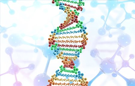 Foto de Molécula de ADN fondo científico abstracto. ilustración 3d - Imagen libre de derechos
