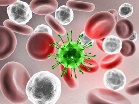 Photo for Virus in blood stream. 3d illustration - Royalty Free Image