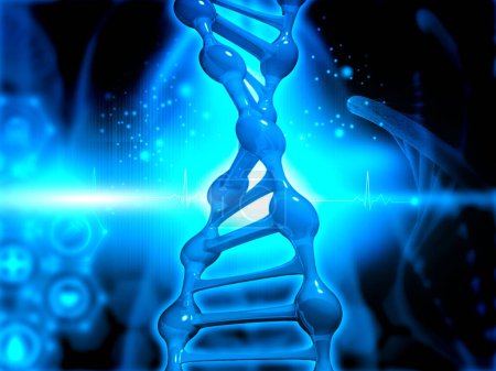 Foto de ADN humano con antecedentes abstractos. ilustración 3d - Imagen libre de derechos