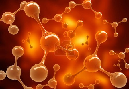 Photo for 3d molecules and atoms. Science or medical background. 3d illustration - Royalty Free Image