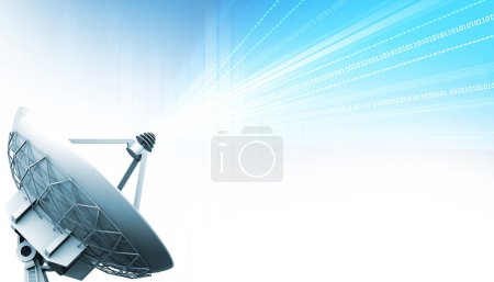 Téléchargez les photos : Antenne parabolique recevant des signaux. Illustration 3d - en image libre de droit