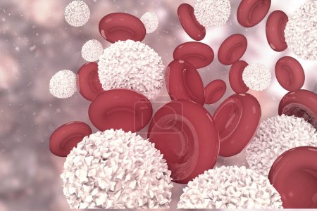 Foto de Brote de coronavirus, coronavirus con glóbulos rojos. ilustración 3d - Imagen libre de derechos