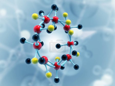 Photo for Molecules on scientific background. 3d illustration - Royalty Free Image
