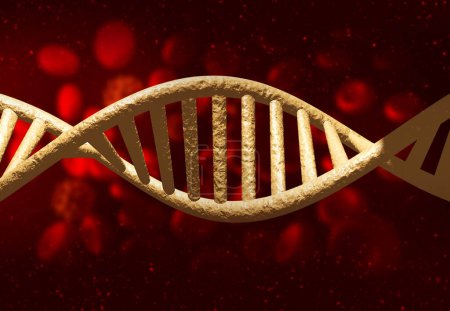 Foto de Estructura de ADN sobre fondo aislado. ilustración 3d - Imagen libre de derechos