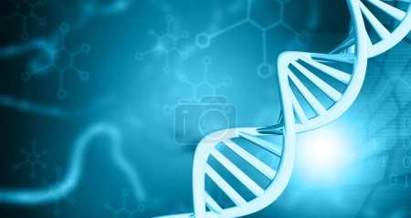 Photo for DNA strand scientific  background. 3d illustration - Royalty Free Image
