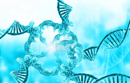 Photo for DNA strand scientific  background. 3d illustration - Royalty Free Image